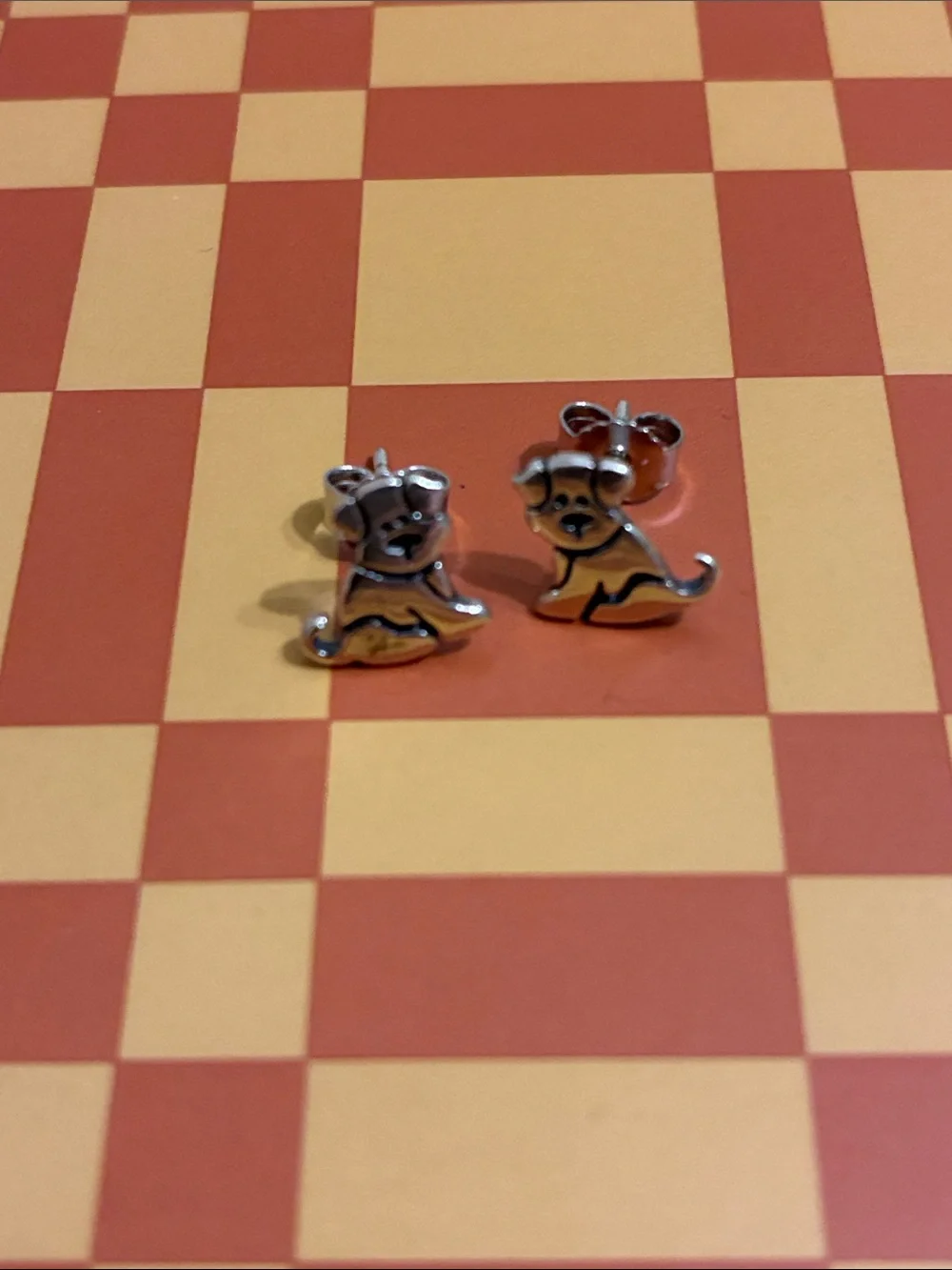925 Sterling Silver Dog Stud Earrings for Small Pets Fans - Unbranded